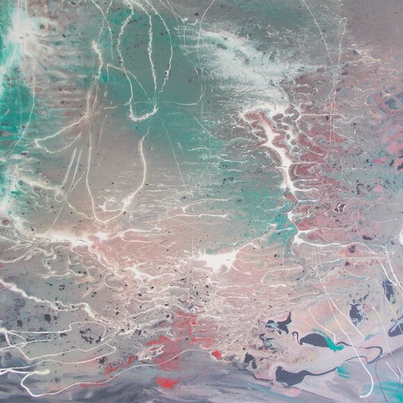 By Texas Artist, Davila Other - New, original "Sand Shell" acrylic abstract 30"x30"x3/4" painting by Davila